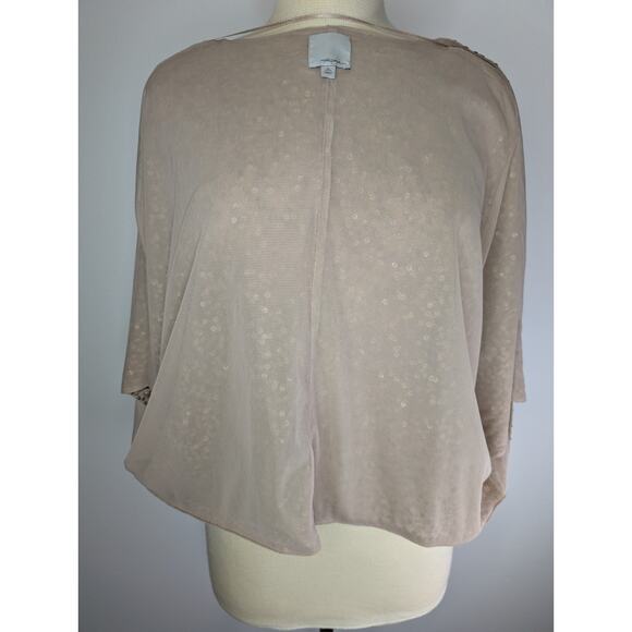 Halogen Open Front Neutral Gold Sequin Cardigan Shrug Women's Size Large P - Picture 8 of 9
